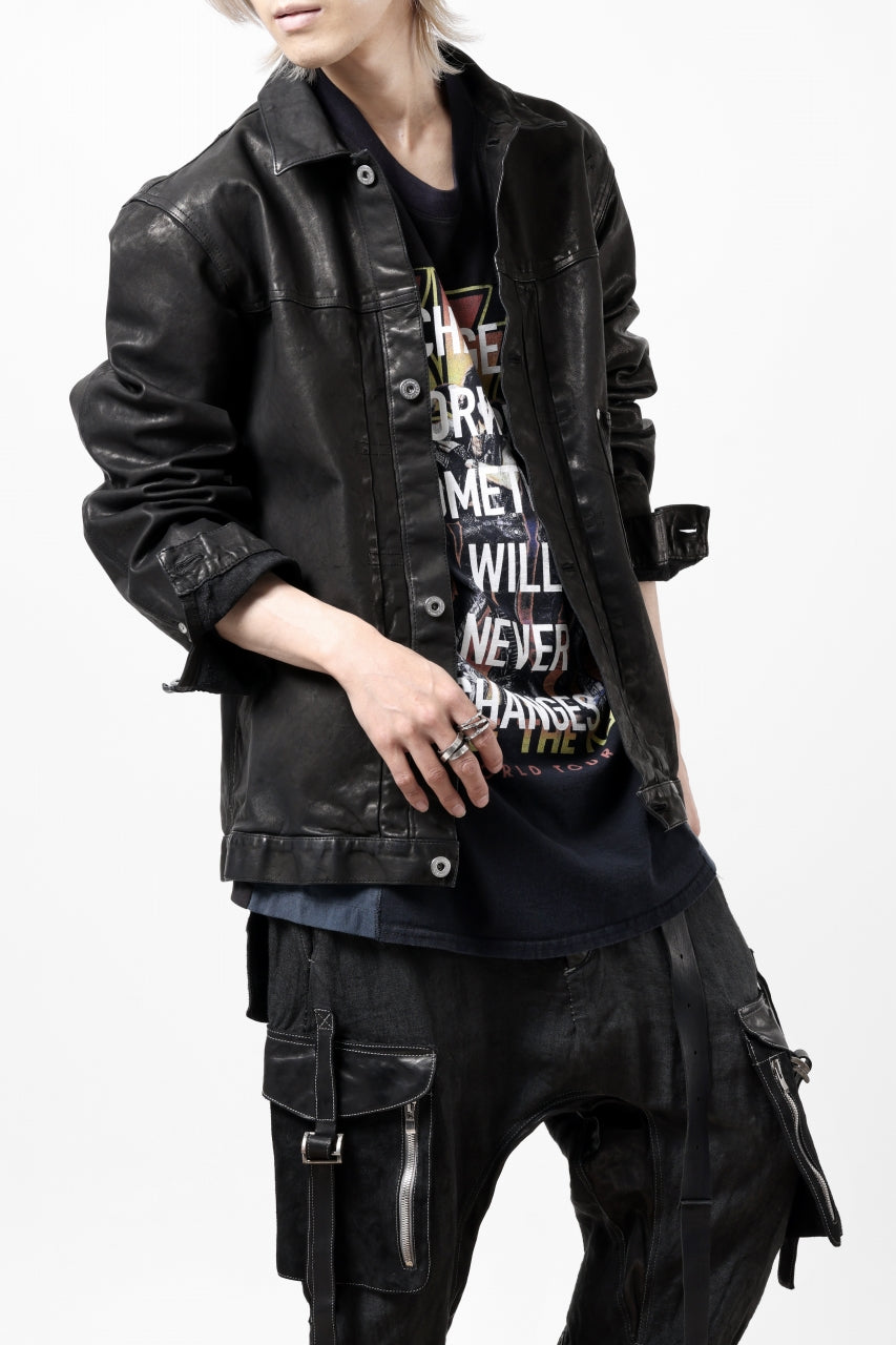 Load image into Gallery viewer, ISAMU KATAYAMA BACKLASH JEAN JACKET / GARMENT DYED - JP WET WHITE HORSE (BLACK)