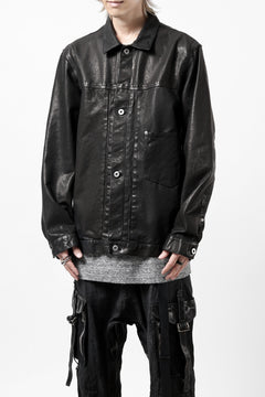 画像をギャラリービューアに読み込む, ISAMU KATAYAMA BACKLASH TRUCKER BLOUSON / GARMENT DYED - JP WET WHITE HORSE (BLACK)