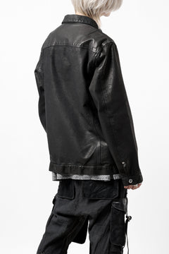 画像をギャラリービューアに読み込む, ISAMU KATAYAMA BACKLASH TRUCKER BLOUSON / GARMENT DYED - JP WET WHITE HORSE (BLACK)