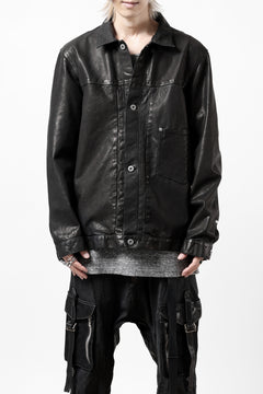 画像をギャラリービューアに読み込む, ISAMU KATAYAMA BACKLASH TRUCKER BLOUSON / GARMENT DYED - JP WET WHITE HORSE (BLACK)