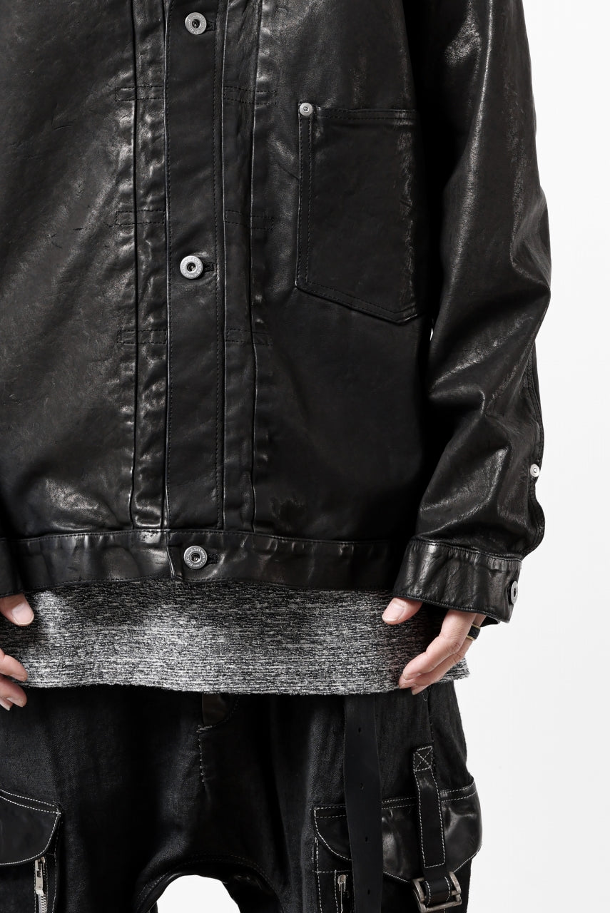 Load image into Gallery viewer, ISAMU KATAYAMA BACKLASH JEAN JACKET / GARMENT DYED - JP WET WHITE HORSE (BLACK)