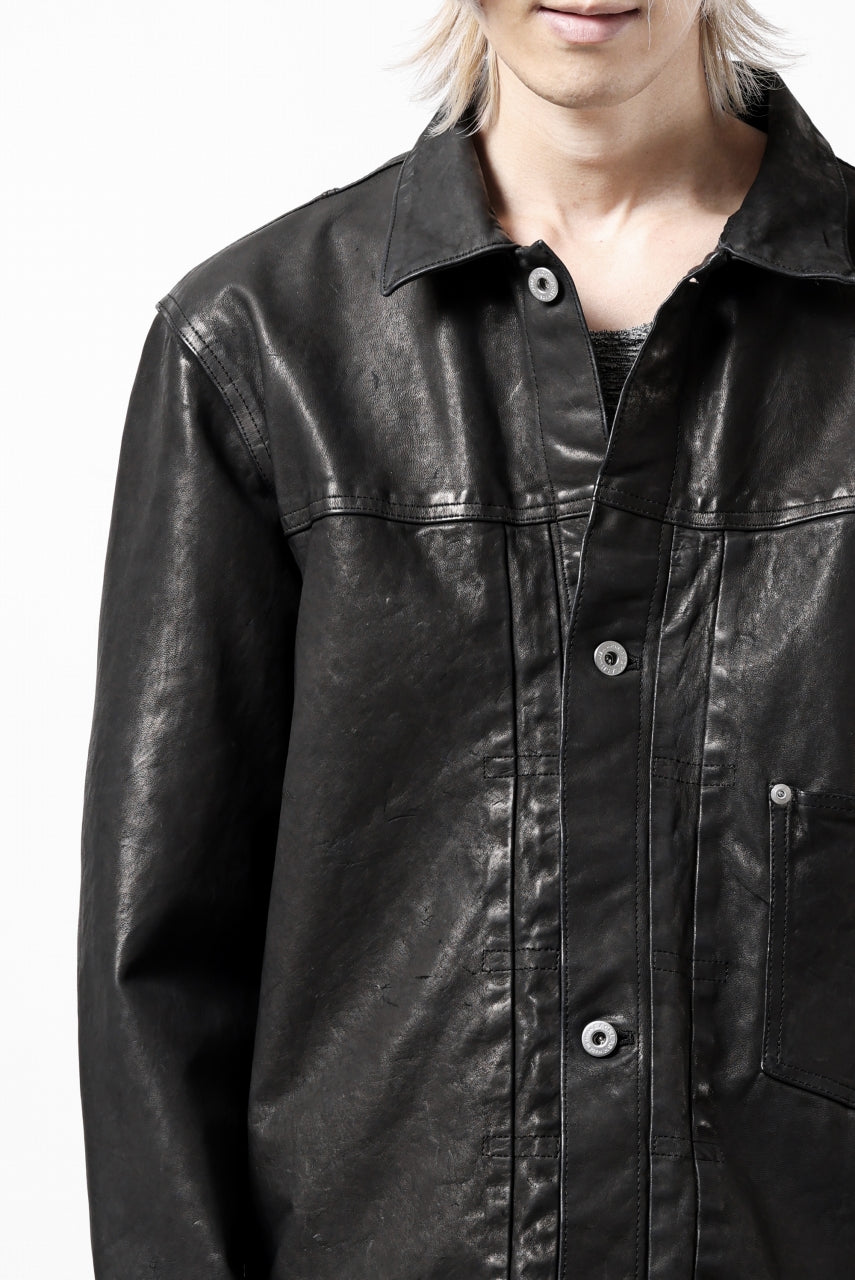 Load image into Gallery viewer, ISAMU KATAYAMA BACKLASH JEAN JACKET / GARMENT DYED - JP WET WHITE HORSE (BLACK)