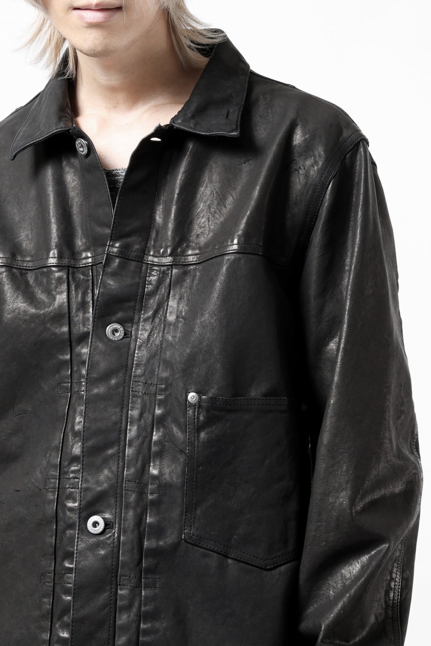 Load image into Gallery viewer, ISAMU KATAYAMA BACKLASH JEAN JACKET / GARMENT DYED - JP WET WHITE HORSE (BLACK)