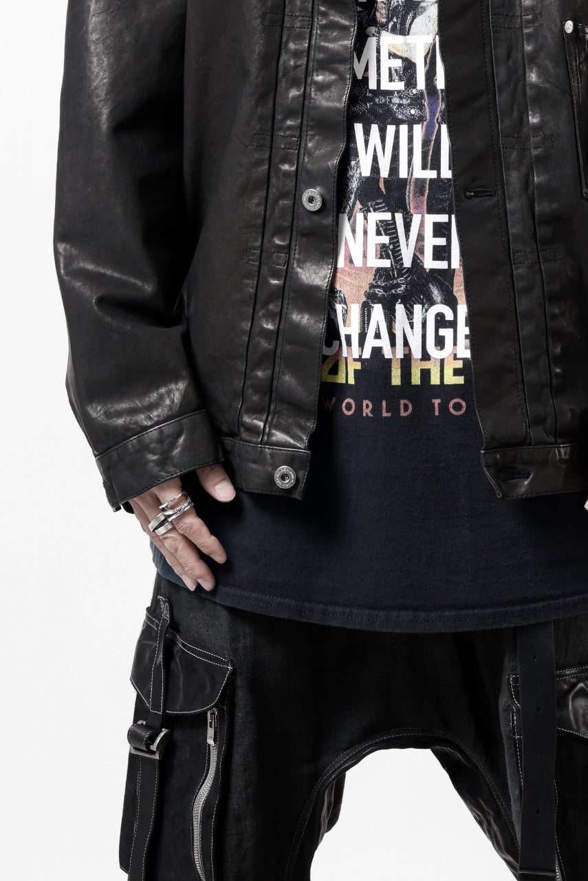 Load image into Gallery viewer, ISAMU KATAYAMA BACKLASH JEAN JACKET / GARMENT DYED - JP WET WHITE HORSE (BLACK)