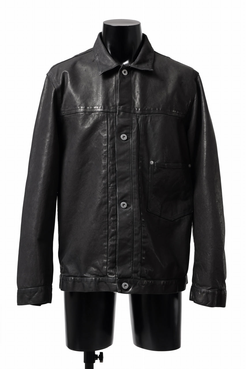 画像をギャラリービューアに読み込む, ISAMU KATAYAMA BACKLASH TRUCKER BLOUSON / GARMENT DYED - JP WET WHITE HORSE (BLACK)