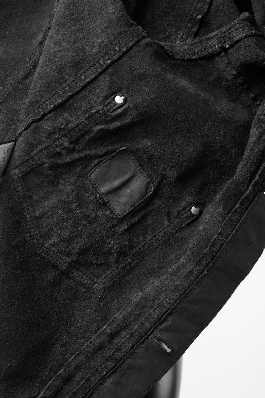 Load image into Gallery viewer, ISAMU KATAYAMA BACKLASH JEAN JACKET / GARMENT DYED - JP WET WHITE HORSE (BLACK)
