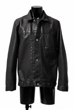 画像をギャラリービューアに読み込む, ISAMU KATAYAMA BACKLASH TRUCKER BLOUSON / GARMENT DYED - JP WET WHITE HORSE (BLACK)