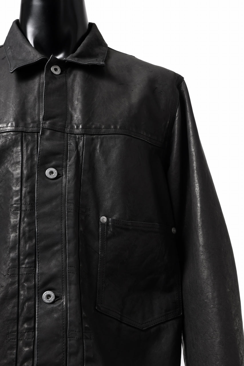 Load image into Gallery viewer, ISAMU KATAYAMA BACKLASH JEAN JACKET / GARMENT DYED - JP WET WHITE HORSE (BLACK)