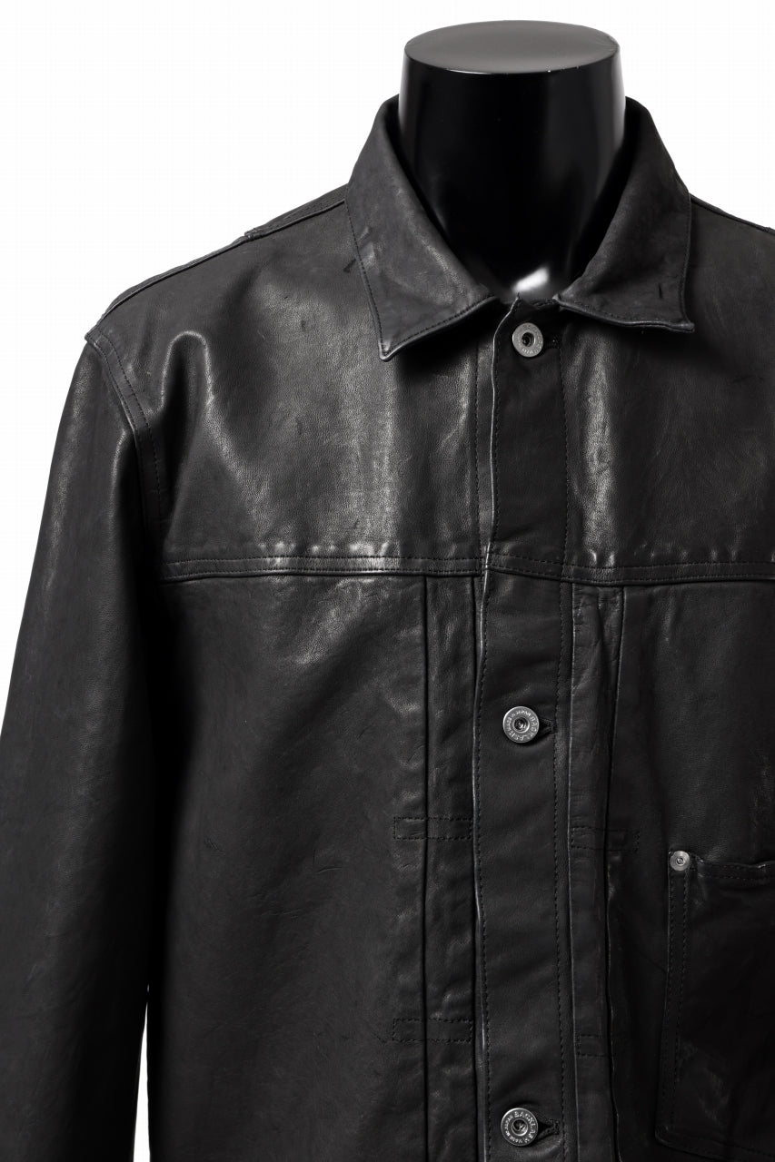 Load image into Gallery viewer, ISAMU KATAYAMA BACKLASH JEAN JACKET / GARMENT DYED - JP WET WHITE HORSE (BLACK)