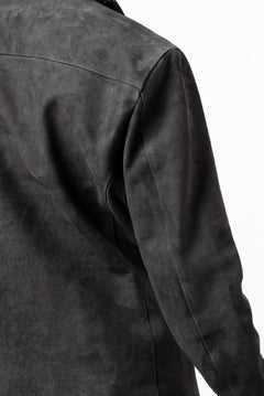 Load image into Gallery viewer, ISAMU KATAYAMA BACKLASH REVERSE LEATHER SHIRT / DOUBLE DYED - JP WET WHITE CALF (GREY)