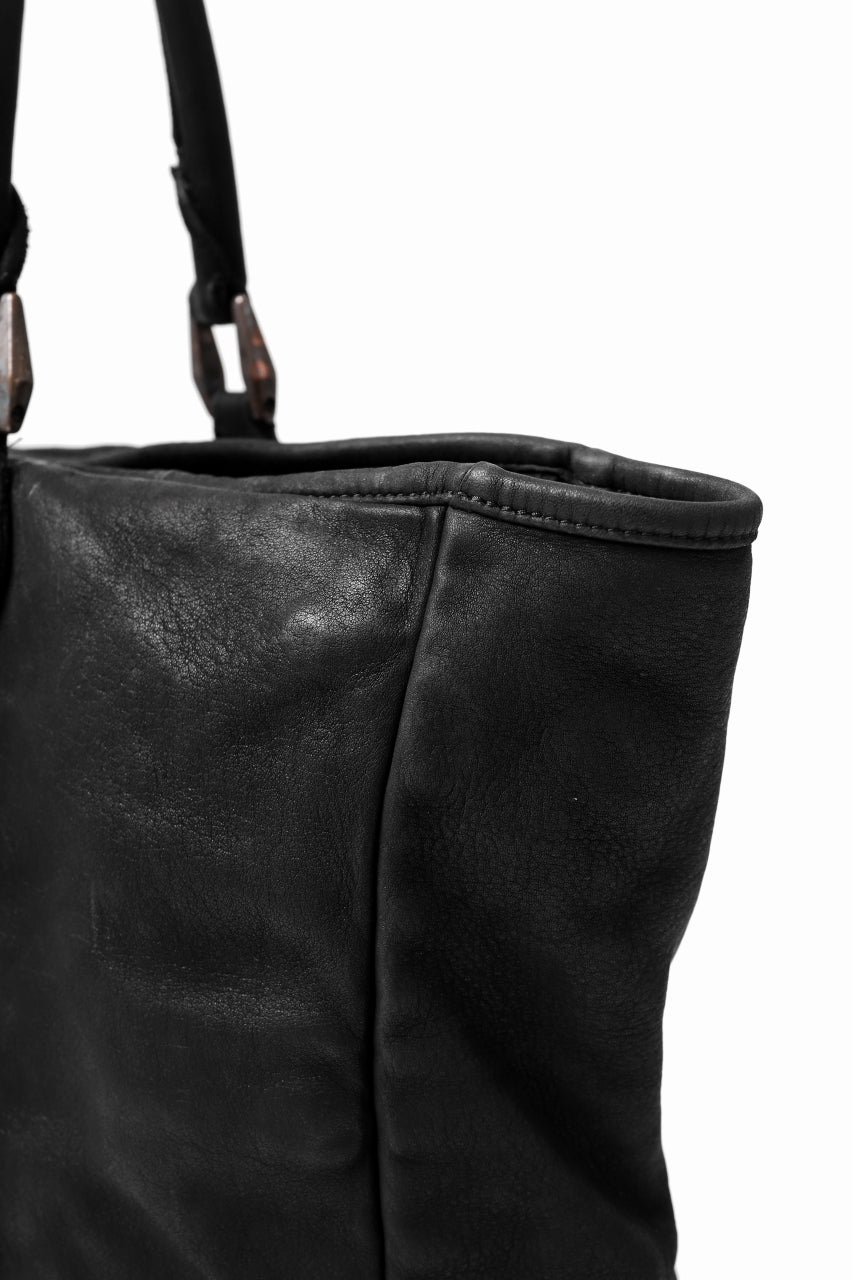 画像をギャラリービューアに読み込む, ISAMU KATAYAMA BACKLASH ZIP TOTE BAG / Rough Steer OBJECT DYED (BLACK)