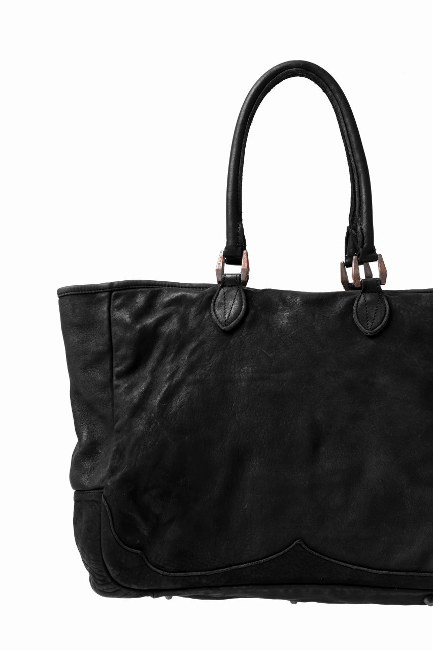 画像をギャラリービューアに読み込む, ISAMU KATAYAMA BACKLASH ZIP TOTE BAG / OBJECT DYED ROUGH STEER (BLACK)