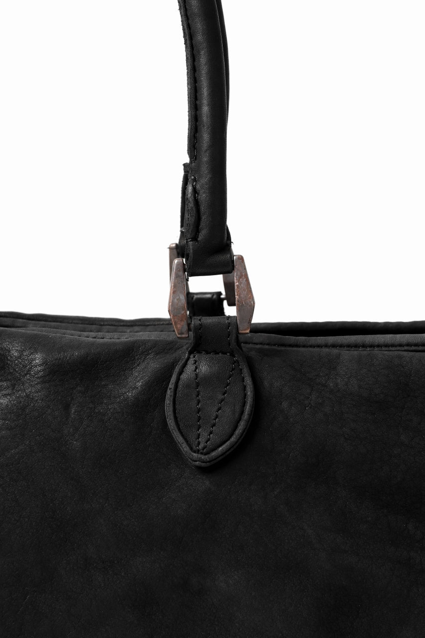 画像をギャラリービューアに読み込む, ISAMU KATAYAMA BACKLASH ZIP TOTE BAG / Rough Steer OBJECT DYED (BLACK)