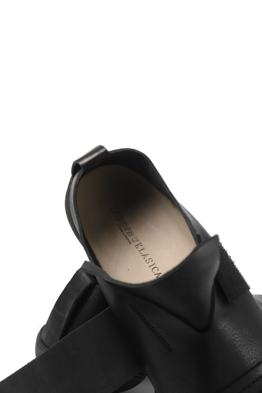 画像をギャラリービューアに読み込む, KLASICA x trippen "KLAS" VELCRO HALF SHOES / BLACK WAW (BLACK)