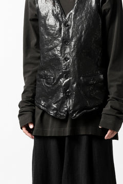 画像をギャラリービューアに読み込む, ISAMU KATAYAMA BACKLASH exclusive LEATHER VEST / ITALY DOUBLE SHOULDER (BLACK)