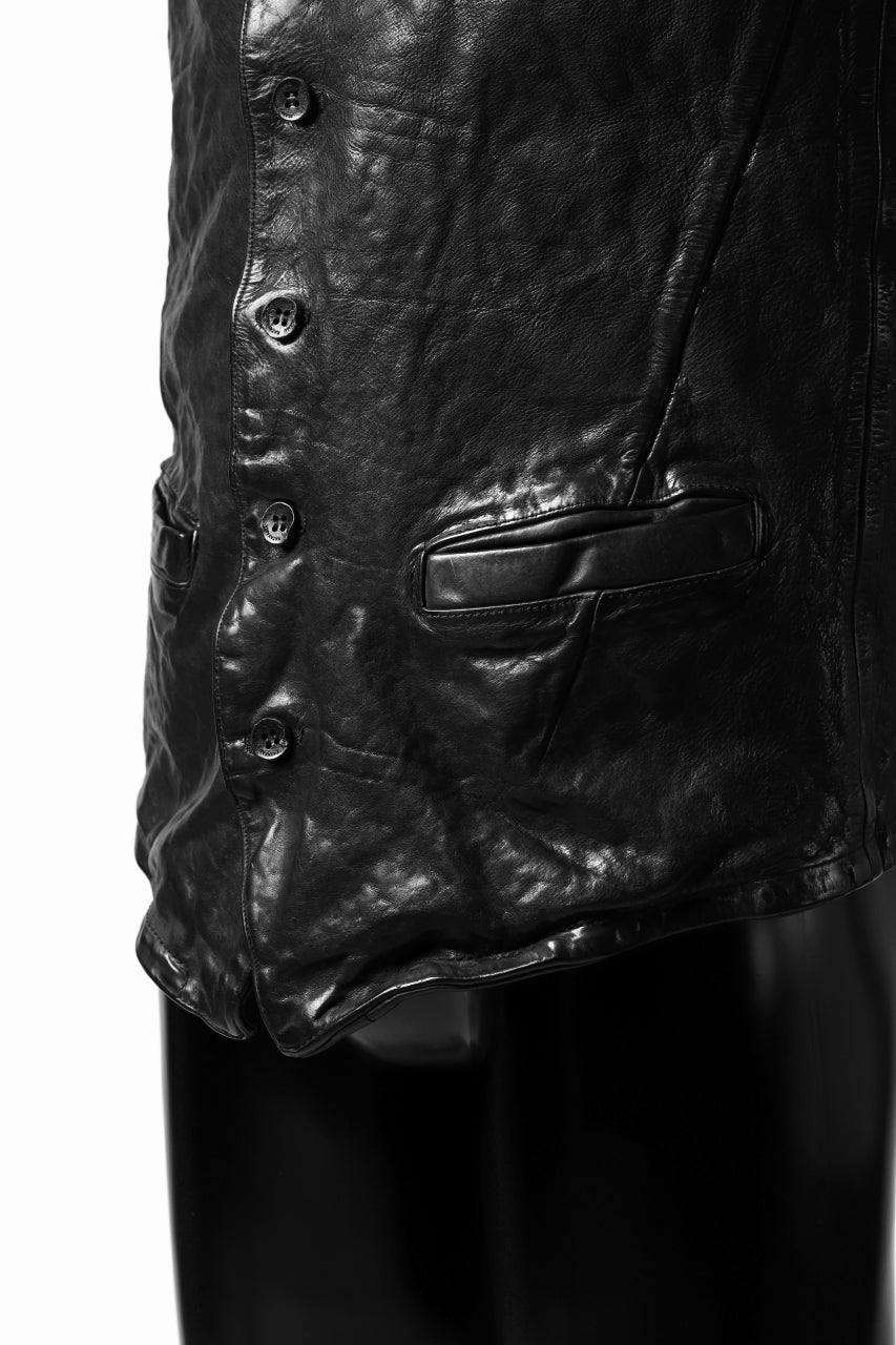 画像をギャラリービューアに読み込む, ISAMU KATAYAMA BACKLASH exclusive LEATHER VEST / ITALY DOUBLE SHOULDER (BLACK)