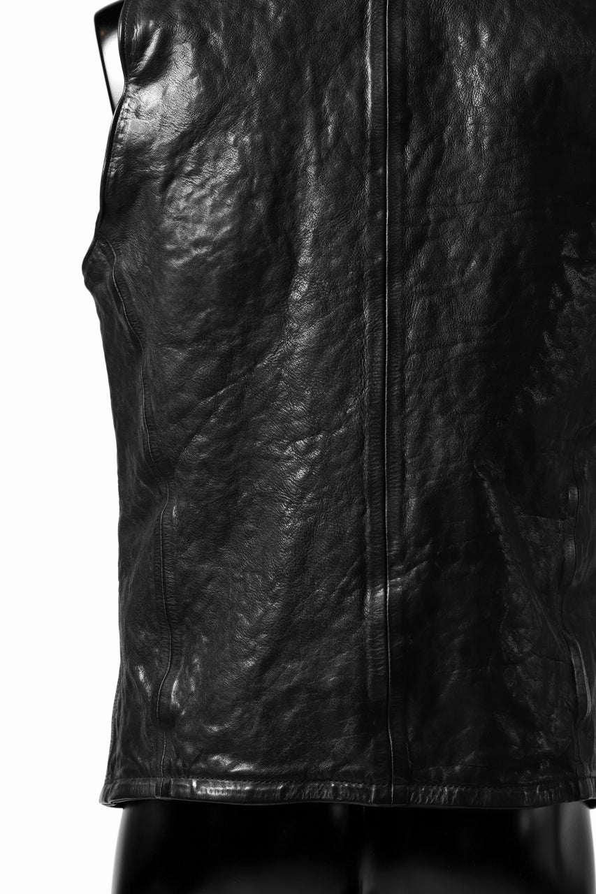 画像をギャラリービューアに読み込む, ISAMU KATAYAMA BACKLASH exclusive LEATHER VEST / ITALY DOUBLE SHOULDER (BLACK)