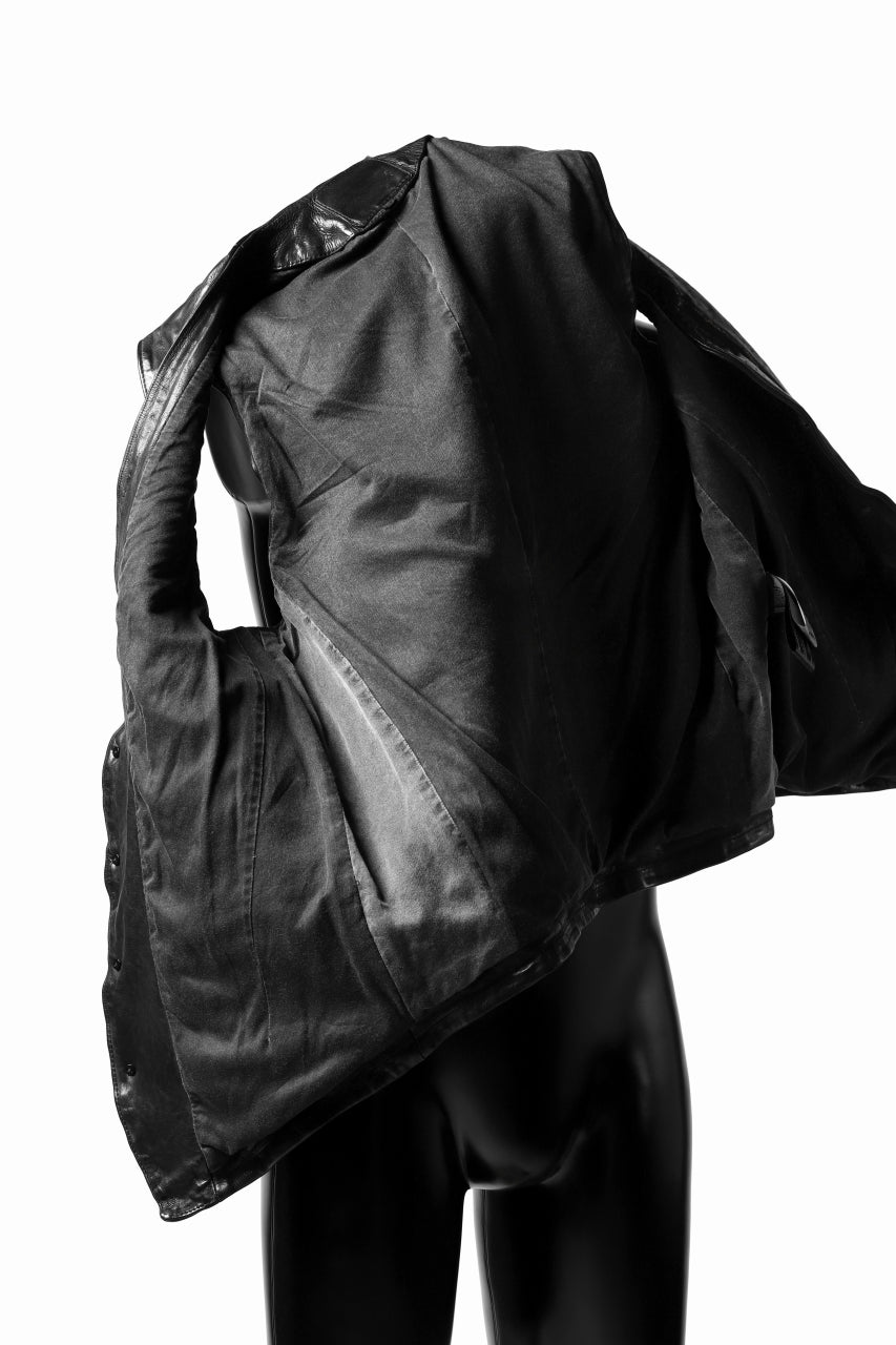 画像をギャラリービューアに読み込む, ISAMU KATAYAMA BACKLASH exclusive LEATHER VEST / ITALY DOUBLE SHOULDER (BLACK)