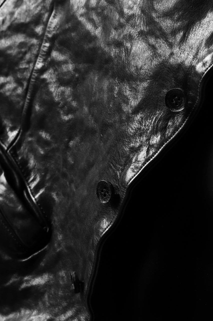 画像をギャラリービューアに読み込む, ISAMU KATAYAMA BACKLASH exclusive LEATHER VEST / ITALY DOUBLE SHOULDER (BLACK)
