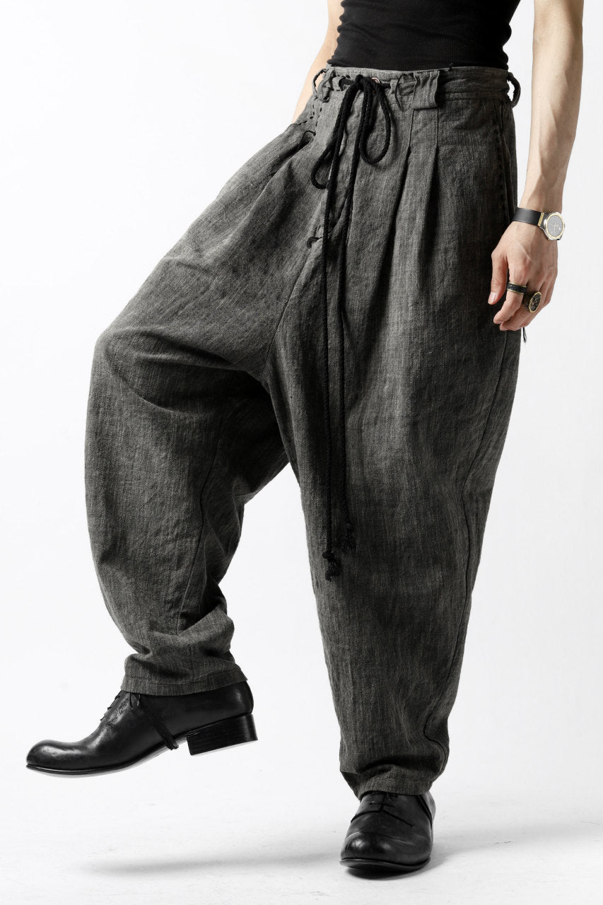 daska x LOOM exclucive wide tapered pants / hand stitch detail (sumi dyed)
