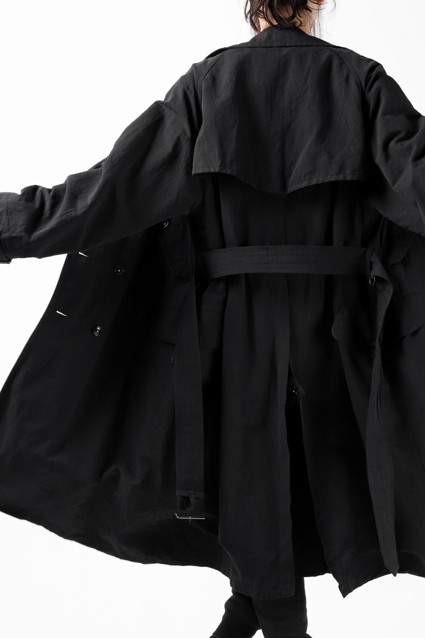 Load image into Gallery viewer, KLASICA GRANADO(NW) TRENCH COAT / TRI MIX HIGH DENSITY PLAIN (BLACK)
