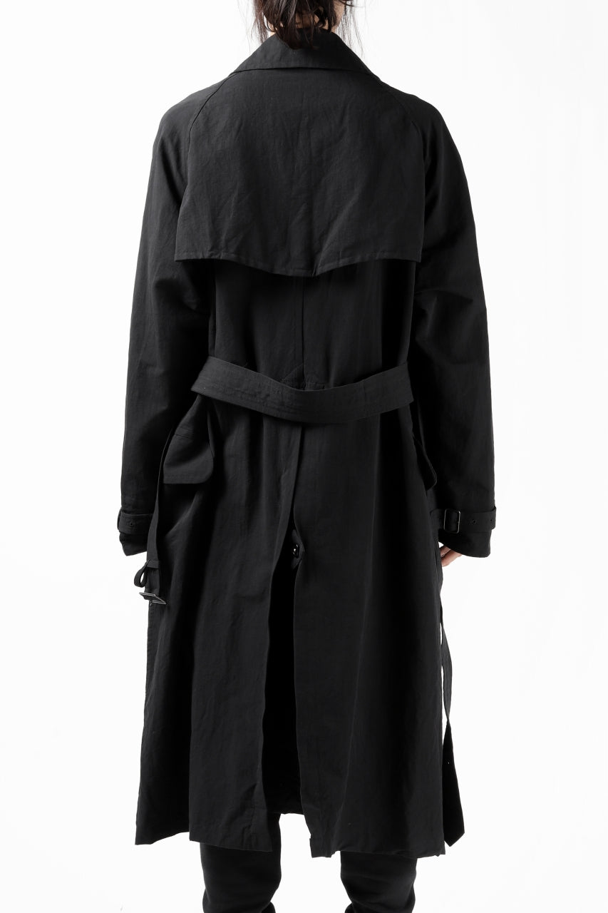 Load image into Gallery viewer, KLASICA GRANADO(NW) TRENCH COAT / TRI MIX HIGH DENSITY PLAIN (BLACK)