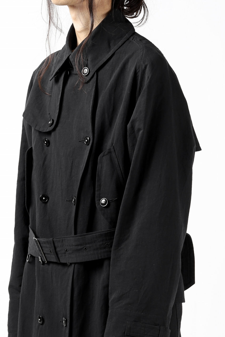 Load image into Gallery viewer, KLASICA GRANADO(NW) TRENCH COAT / TRI MIX HIGH DENSITY PLAIN (BLACK)