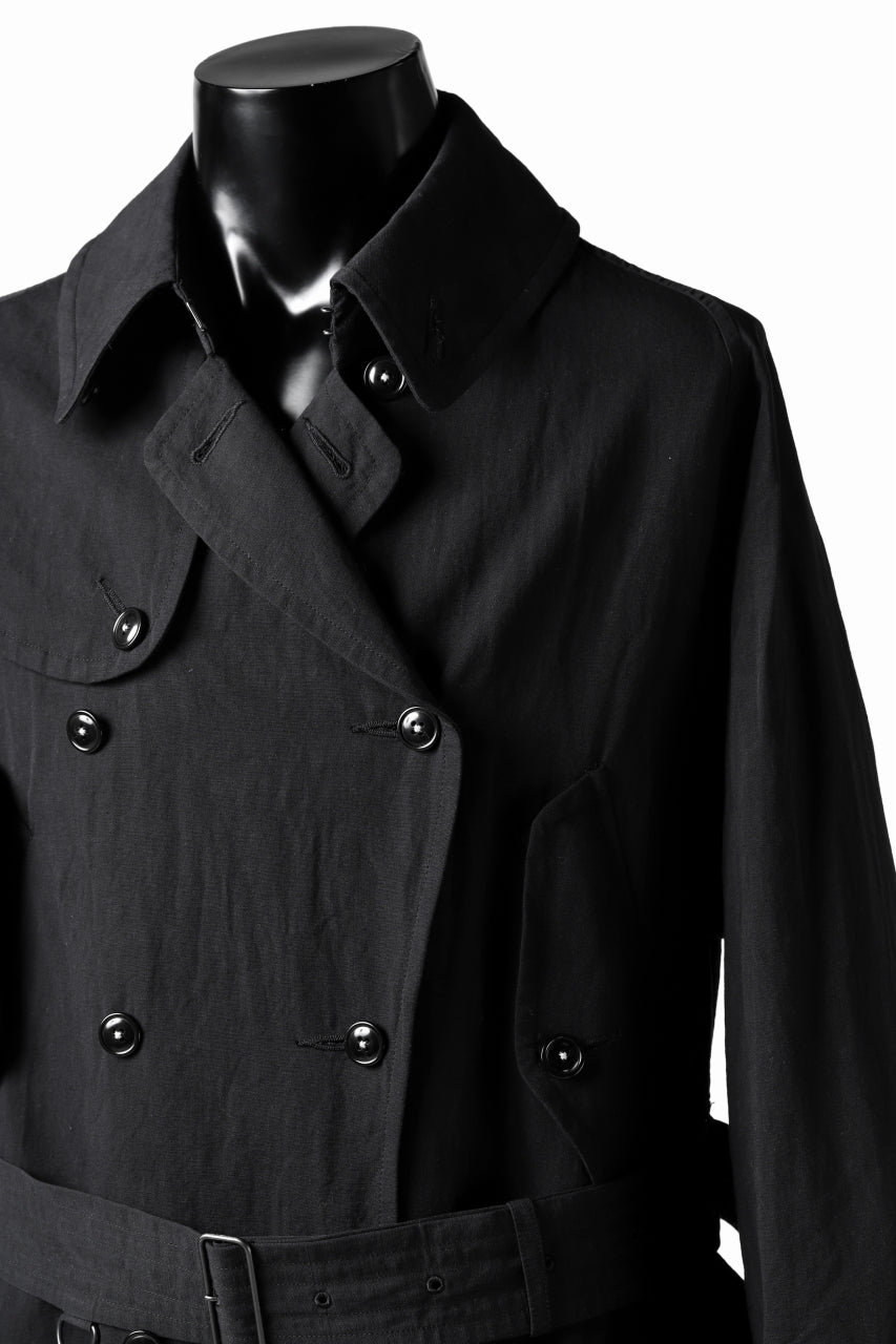 Load image into Gallery viewer, KLASICA GRANADO(NW) TRENCH COAT / TRI MIX HIGH DENSITY PLAIN (BLACK)