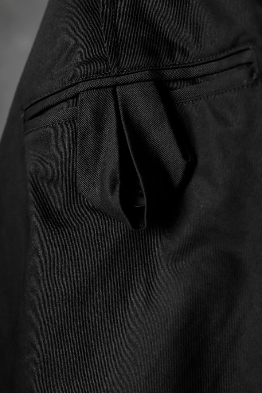 画像をギャラリービューアに読み込む, KLASICA GRIOTTE 2 TUCKED WIDE TROUSERS / CHINO CLOTH (BLACK)