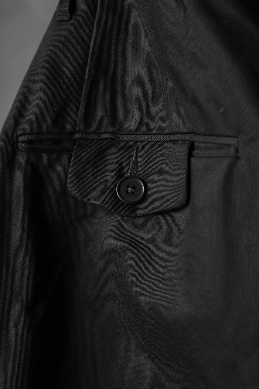 画像をギャラリービューアに読み込む, KLASICA MORROW HIGH RISE 3 TUCKED TAPERED TROUSERS / CHINO CLOTH (BLACK)