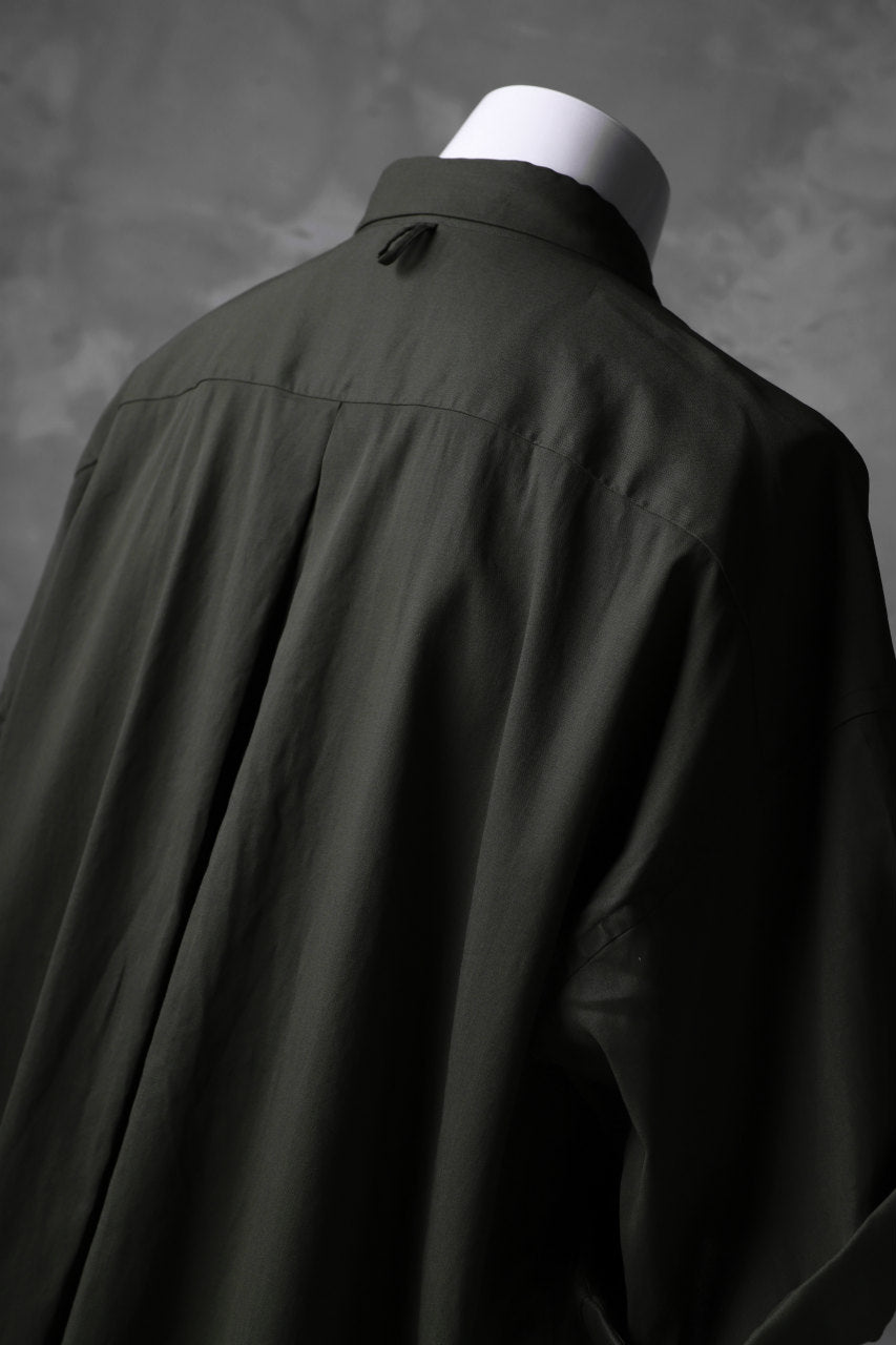 画像をギャラリービューアに読み込む, KLASICA LOOSE HALF SLEEVE SHIRT / DOUBLE VOILE CLOTH (GARMENT WASHED) (OLIVE)