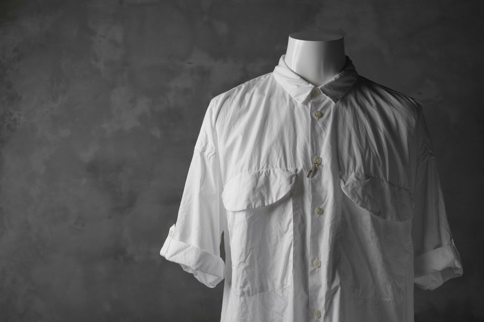 画像をギャラリービューアに読み込む, KLASICA LOOSE HALF SLEEVE SHIRT / BROAD CLOTH (GARMENT WASHED) (WHITE)