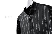 画像をギャラリービューアに読み込む, SOSNOVSKA LONG STRIPED SHIRT (BLACK×SILVER STRIPE)