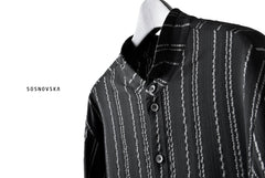 画像をギャラリービューアに読み込む, SOSNOVSKA LONG STRIPED SHIRT (BLACK×SILVER STRIPE)