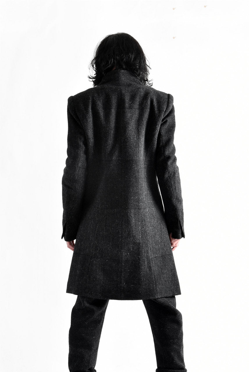 Load image into Gallery viewer, blackcrow standcollar tailorcoat (wool dark check)