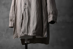 画像をギャラリービューアに読み込む, KLASICA STRIPED HERRINGBONE LINEN SHIRT / GARMENT WASHED (BEIGE)