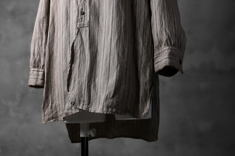 Load image into Gallery viewer, KLASICA STRIPED HERRINGBONE LINEN SHIRT / GARMENT WASHED (BEIGE)