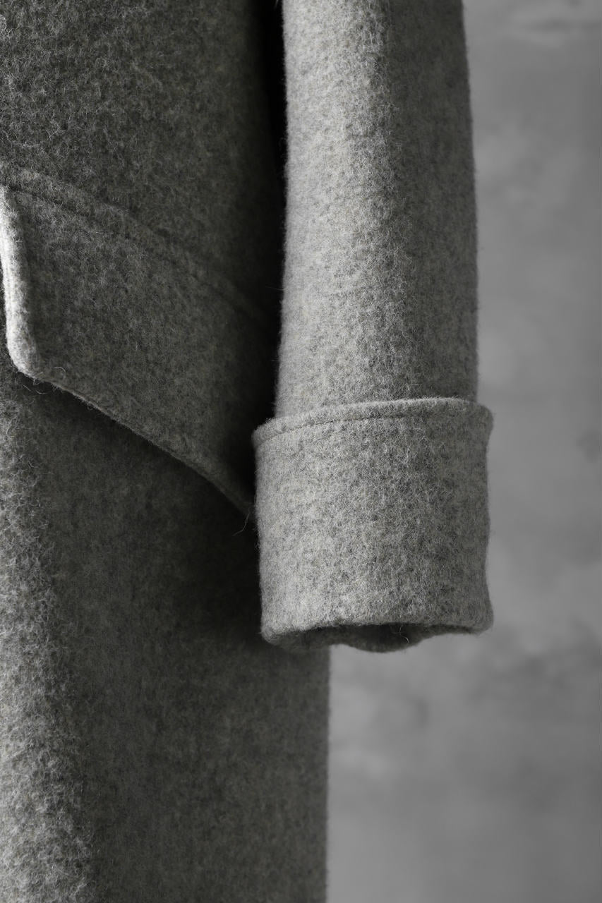画像をギャラリービューアに読み込む, sus-sous foot guards great coat / W100 Harris melton raised washer (TOP GREY BEIGE)