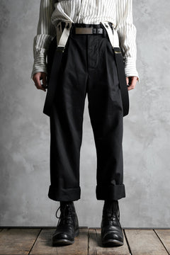 画像をギャラリービューアに読み込む, KLASICA GRIOTTE 2 TUCKED WIDE TROUSERS / CHINO CLOTH (BLACK)