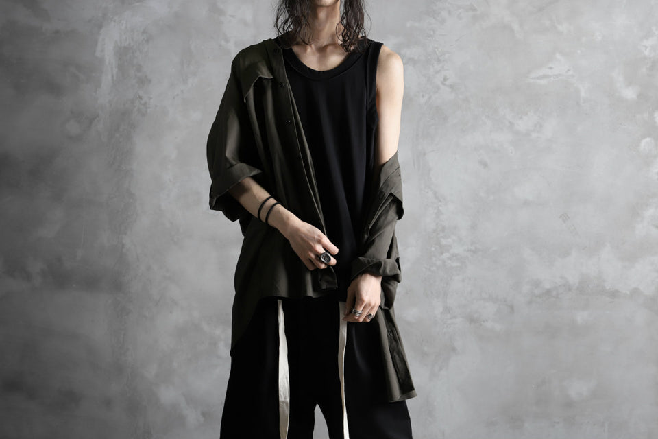 画像をギャラリービューアに読み込む, KLASICA SUD X CUT TANK TOP / DRY TWILL JERSEY (BLACK)