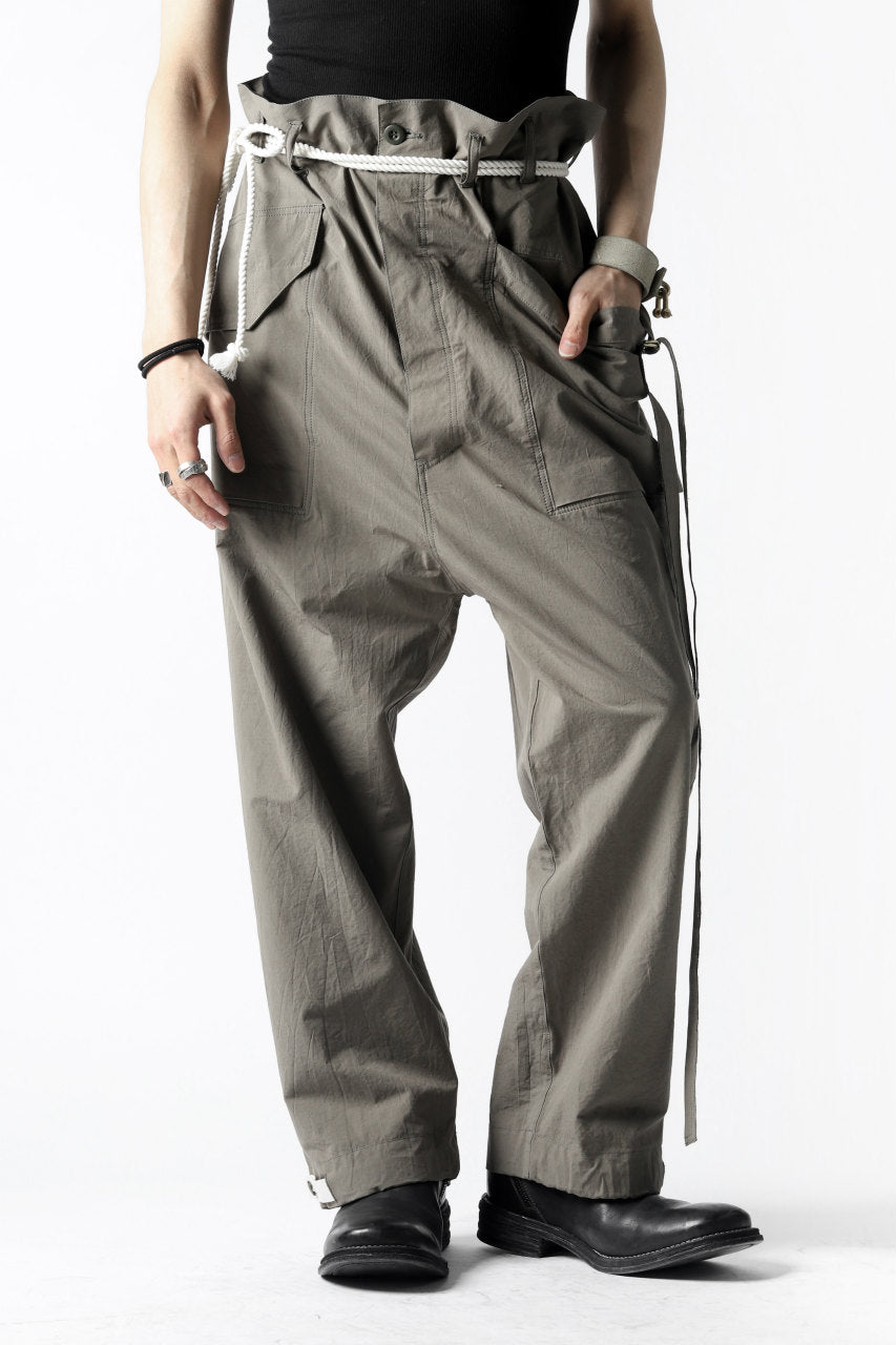 画像をギャラリービューアに読み込む, ISAMU KATAYAMA BACKLASH WIDE TAPERED PANTS / SALT SHRINKAGE TYPEWRITER CLOTH