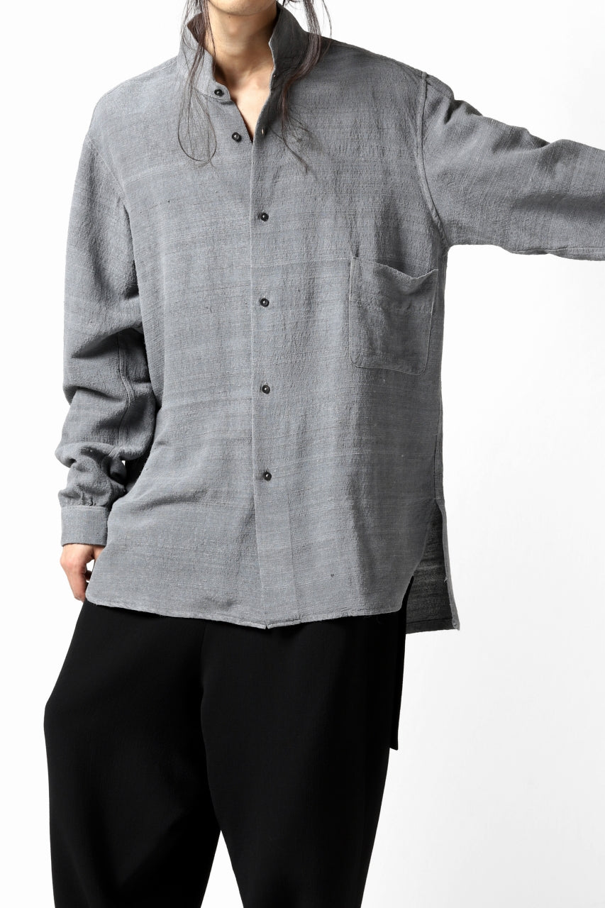 画像をギャラリービューアに読み込む, COLINA GARDENER SHIRT / SLUB SILK (SUMI DYED)