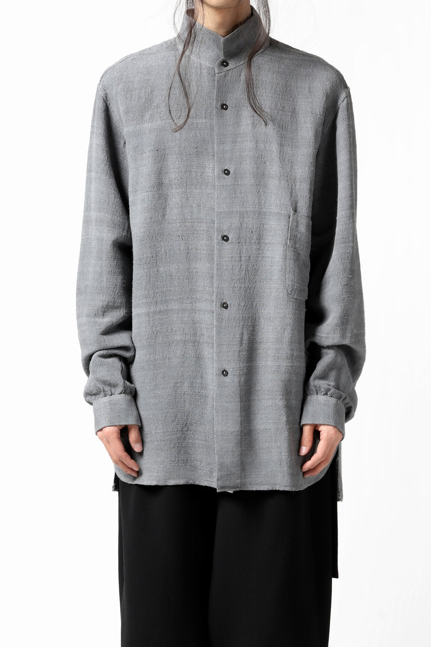 画像をギャラリービューアに読み込む, COLINA GARDENER SHIRT / SLUB SILK (SUMI DYED)