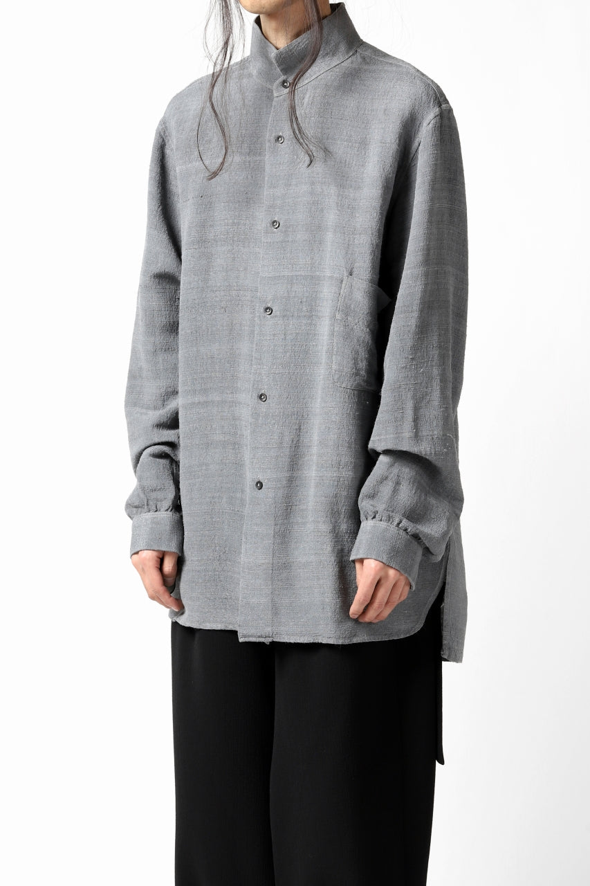 画像をギャラリービューアに読み込む, COLINA GARDENER SHIRT / SLUB SILK (SUMI DYED)