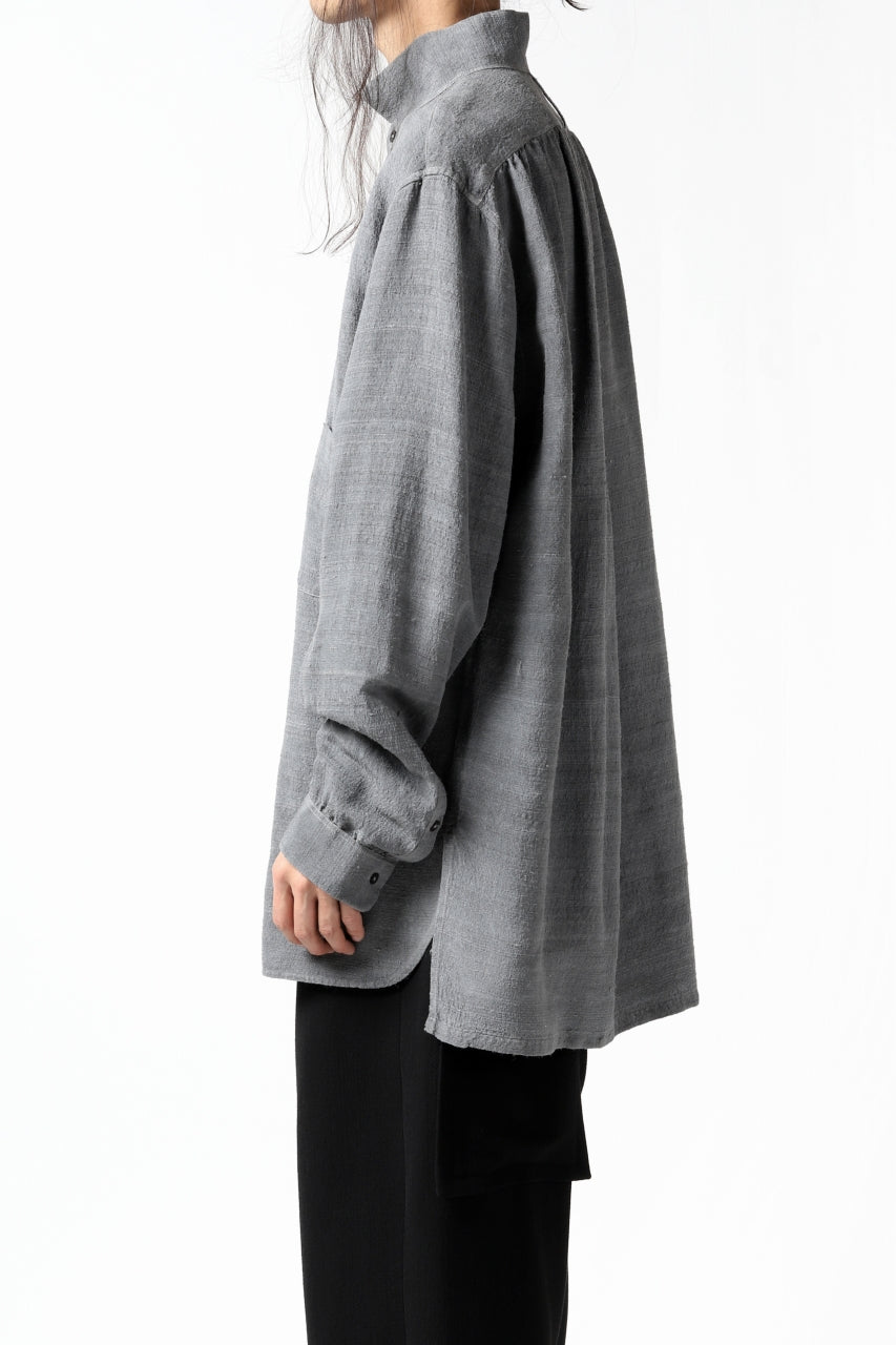 画像をギャラリービューアに読み込む, COLINA GARDENER SHIRT / SLUB SILK (SUMI DYED)