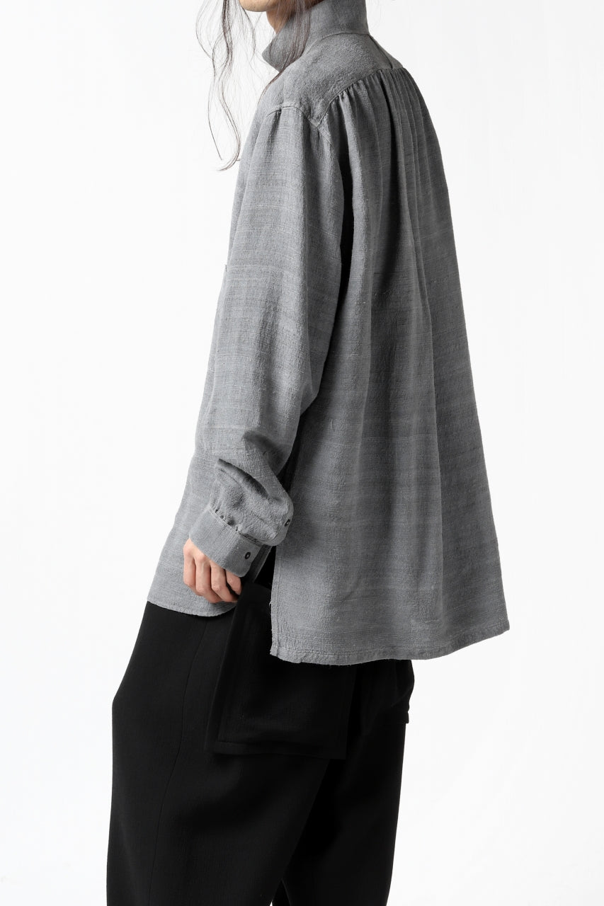 画像をギャラリービューアに読み込む, COLINA GARDENER SHIRT / SLUB SILK (SUMI DYED)