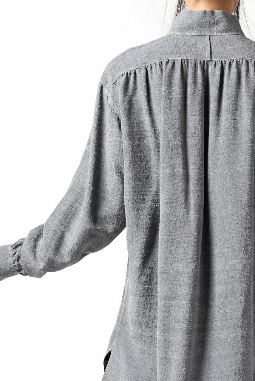 画像をギャラリービューアに読み込む, COLINA GARDENER SHIRT / SLUB SILK (SUMI DYED)