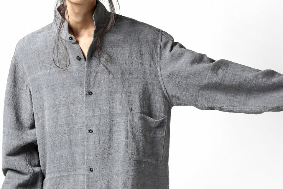 画像をギャラリービューアに読み込む, COLINA GARDENER SHIRT / SLUB SILK (SUMI DYED)
