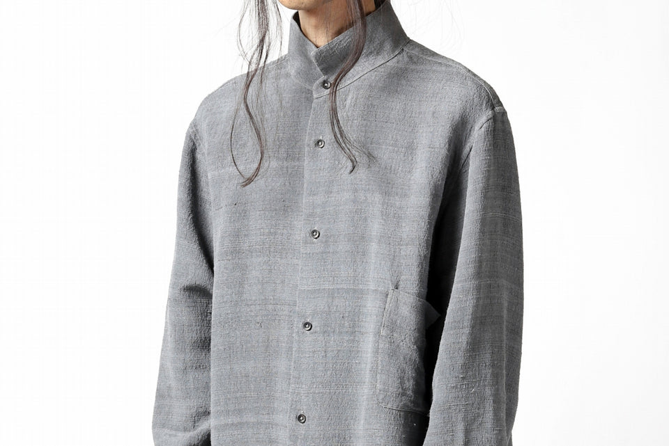 画像をギャラリービューアに読み込む, COLINA GARDENER SHIRT / SLUB SILK (SUMI DYED)