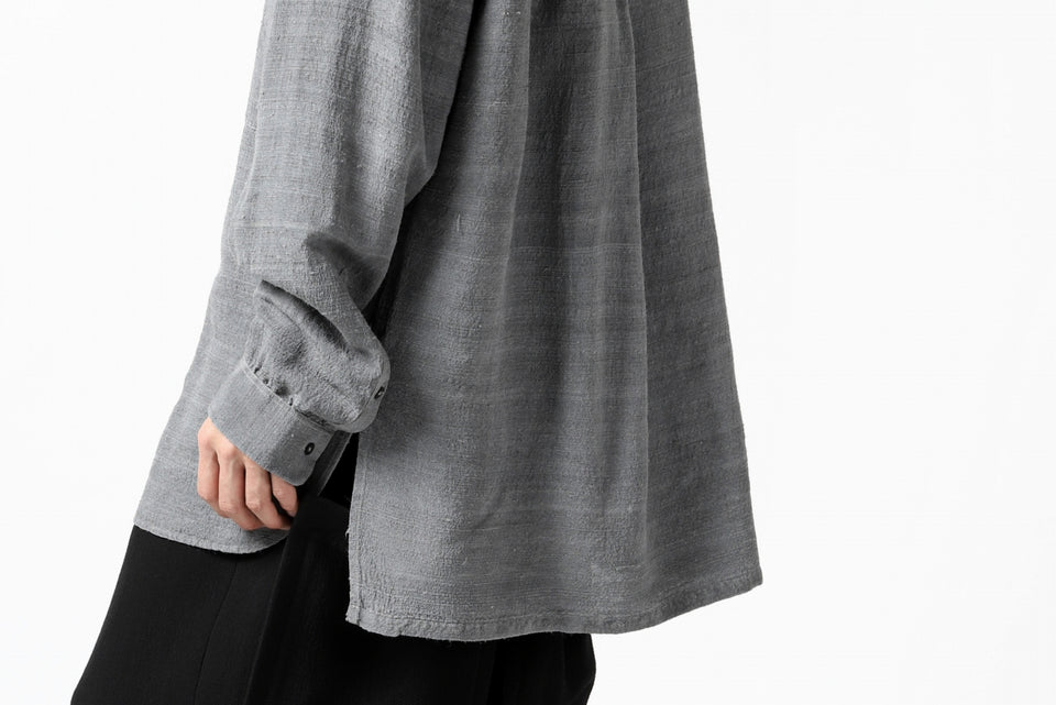 画像をギャラリービューアに読み込む, COLINA GARDENER SHIRT / SLUB SILK (SUMI DYED)